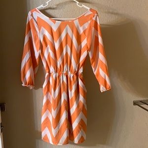charlotte russe, size S, coral and white